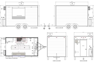 create food trailer and food truck drawings for health department permits