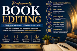 professionally edit, proofread and polish your book or manuscript for amazon kdp