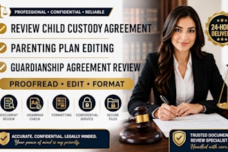 review draft legally child custody and parenting plan guardianship agreement