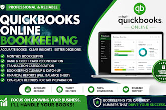 do quickbooks online bookkeeping, bank reconciliation, and monthly bookkeeping