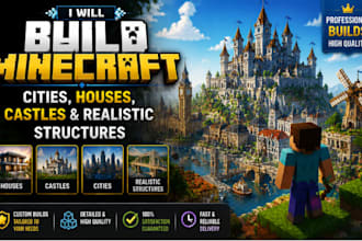 build minecraft cities, houses, castles and realistic structures