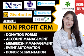 automate donorperfect bloomerang kindful and bonterra CRM workflows