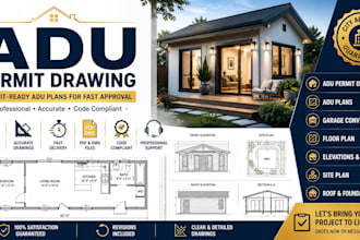 create permit drawing adu plans garage conversion permit drawing