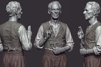 sculpt a 3d model character or product for printing stl