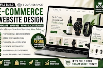 build squarespace skincare watches fitness accessories ecommerce website design