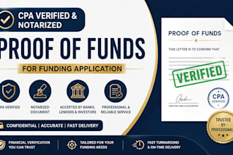 cpa verified and notarized proof of fund documentation for funding application