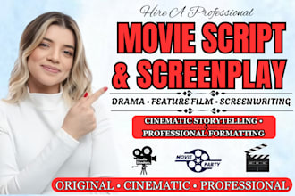 write drama script, movie script, screenplay, feature film, screenwriting, film