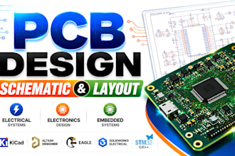 do pcb schematic layout, pcb circuit design for electrical and embedded system