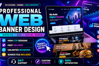 design professional web banner website header and ad banner