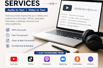 data transcription for you from tiktok youtube or audio file