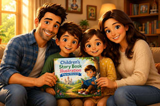 illustrate kids storybooks with colorful hand drawn art