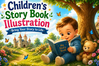 illustrate children storybook illustration, children story, kids illustration