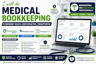 do medical bookkeeping in greenway health, simplepractice, therapynotes