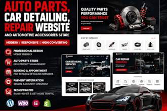 build automotive car parts store car detailing website and car part website