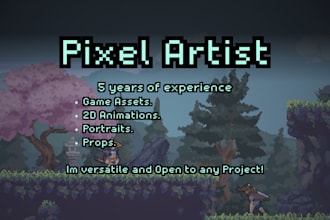 design your character or prop in pixel art