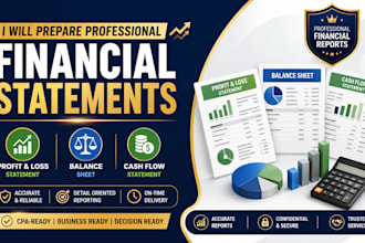 prepare professional profit and loss, balance sheet, and cash flow statements