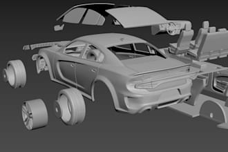 design 3d printable car parts stl files for automotive and rc car prototype