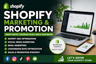 do shopify marketing, promotion, SEO, and email marketing