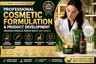 be your cosmetic chemist for product formulation and development
