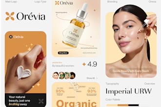 design fashion cosmetics feminine skincare makeup beauty logo with branding kit
