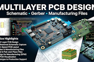 design multilayer pcb, schematic, gerber and manufacturing files