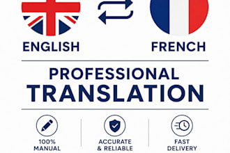 manually translate english to french and french to english