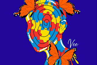 create a colorful custom digital illustration