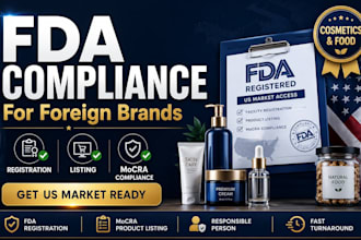 fda registration mocra compliance, and cosmetic product listing help in facility