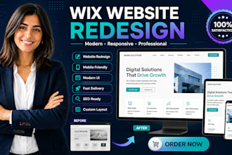redesign, revamp, update or customize your wix website