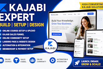 build kajabi online course setup upload kajabi funnel online community website