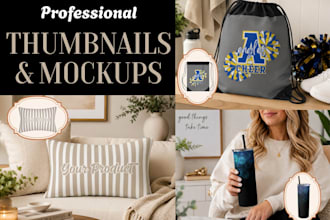 create etsy product thumbnails, mockups, and images