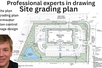 design site grading plan using autocad, erosion plan, site plan, utility plan