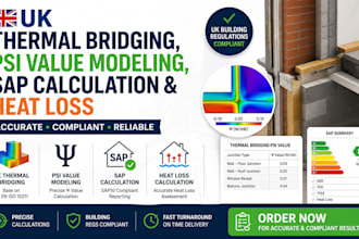 do UK thermal bridging, psi value modeling, sap calculation and heat loss checks