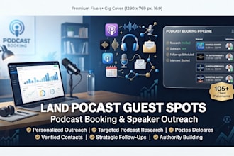 do podcast outreach, book you as a guest speaker and secure speaking engagement