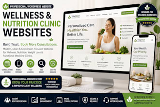 design wellness nutrition weight loss clinic wordpress website