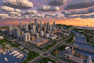 create custom minecreaft city map medieval city spawn map lobby bedrock builder