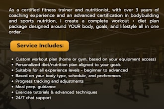 make professional workout and diet plan