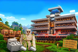 build automatic farms for minecraft java or bedrock survival