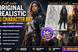 create original realistic ai character art and concept design
