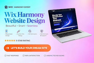 design wix harmony website, wix studio website, wix website design and redesign