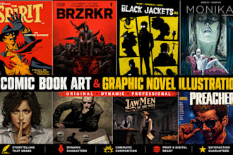design custom comic book, graphic novel cover illustration, cover artist, relumi