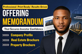 design commercial real estate offering memorandum, property investment brochure