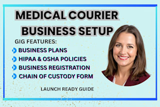 do medical courier startup business plans, policies and registration