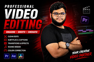 do professional video editing with smooth transitions and captions