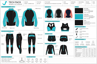 streetwear hoodie shoe tech pack design flat apparel garment resortwear techpack