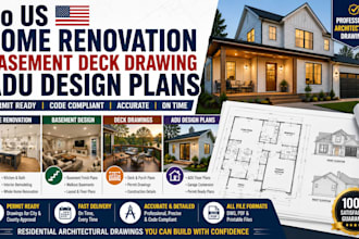 do US home renovation basement deck drawing adu design plans