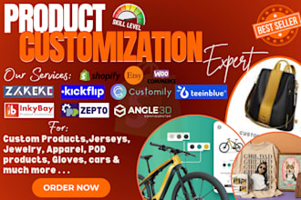 setup 2d 3d custom product on kickflip customily zakeke teeinblue zepto inkybay