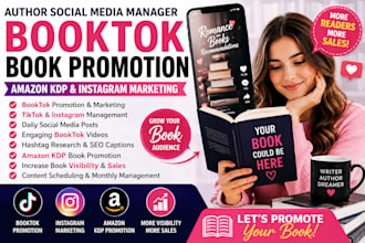 be your author social media manager for booktok, book promotion, amazon KDP