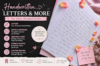 write custom handwritten notes letters and quotes for you