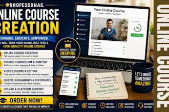 create ebook online course content, curriculum, lessons and quizzes